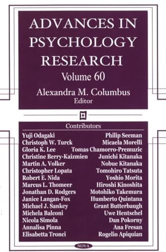 Imagen de archivo de ADVANCES IN PSYCHOLOGY RESEARCH: V. 60 a la venta por Basi6 International