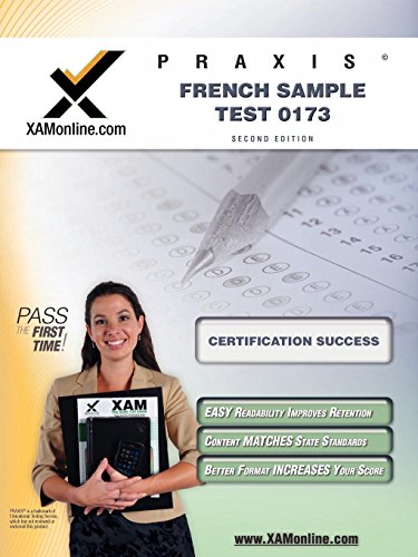 Beispielbild fr Praxis French Sample Test 0173 Teacher Certification Test Prep Study Guide zum Verkauf von ThriftBooks-Dallas