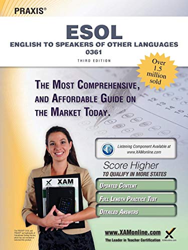 Beispielbild fr Praxis English to Speakers of Other Languages (ESOL) 0361 Teacher Certification Study Guide Test Prep zum Verkauf von ThriftBooks-Atlanta
