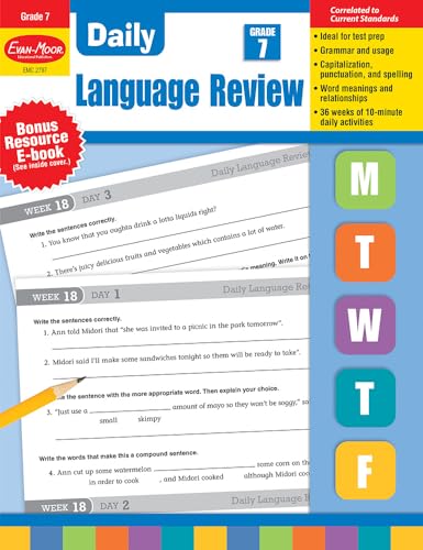 Stock image for Evan-Moor Daily Language Review, Grade 7 Teacher's Edition - Supplemental Teaching Resource Workbook, 36 Weeks of Lessons for sale by HPB-Red