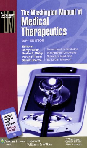 9781608310036: The Washington Manual Of Medical Therapeutics - 33 Edition (Lippincott Manual Series (Formerly Known as the Spiral Manual Series))