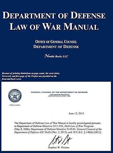 Stock image for Department of Defense Law of War Manual for sale by PBShop.store US