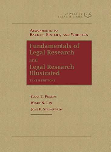 Beispielbild fr Assignments to Fundamentals of Legal Research, 10th and Legal Research Illustrated, 10th (University Treatise Series) zum Verkauf von HPB-Diamond