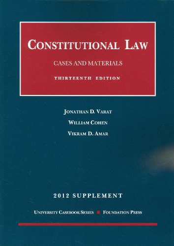 Imagen de archivo de Constitutional Law, Cases and Materials, 13th and Concise 13th, 2012 a la venta por Hawking Books