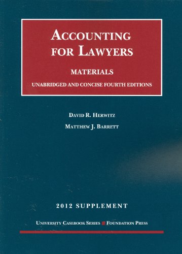 Imagen de archivo de Accounting for Lawyers, 4th, 2012 Supplement a la venta por The Book Spot