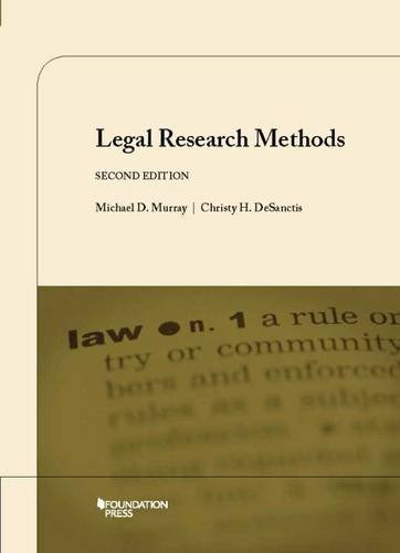 Stock image for Legal Research Methods, 2d (Coursebook) for sale by BooksRun