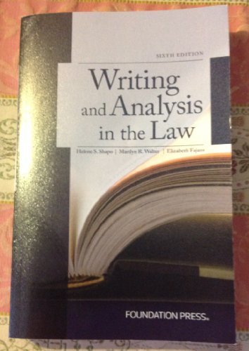 Beispielbild fr Writing and Analysis in the Law zum Verkauf von Better World Books