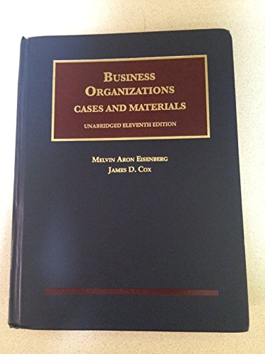 Beispielbild fr Business Organizations, Cases and Materials zum Verkauf von Better World Books