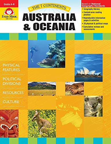 9781609631284: 7 Continents: Australia and Oceania, Grade 4 - 6 Teacher Resource: Grades 4-6+, Downloadable Maps