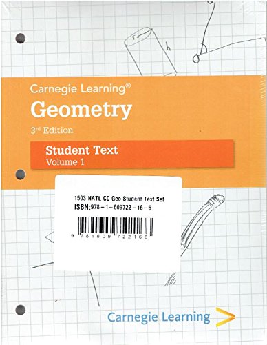 Stock image for Carnegie Learning Geometry Student Text Volume 2 ; 9781609722166 ; 1609722167 for sale by APlus Textbooks