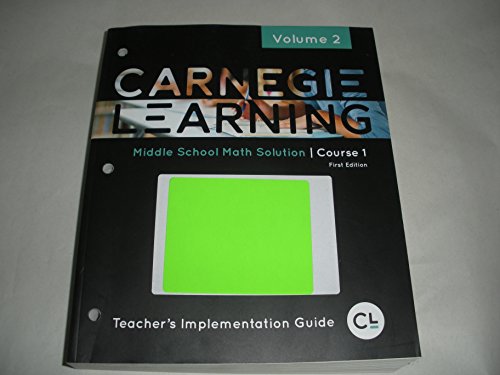 Stock image for Carnegie Learning Middle School Math Solution Course 1 Teacher's Implementation Guide (Volume 2) for sale by SecondSale