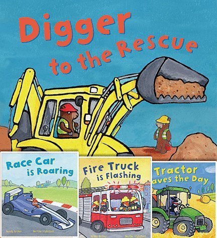 9781609923426: Busy Wheels Set of 4 Paperback Books By Mandy Archer Includes Race Car Is Roaring, Tractor Saves the Day, Fire Truck Is Flashing & Digger to the Rescue by archer (2014-05-03)