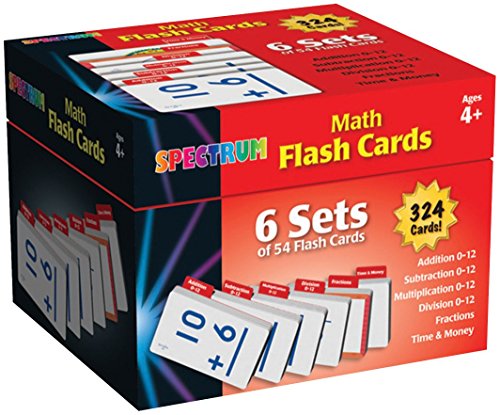 9781609960247: Spectrum Math Flash Card Box Set: 6 Sets of 54 Flash Cards
