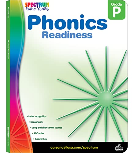 Stock image for Spectrum Phonics Readiness Preschool Workbooks, Phonics for Toddlers 2-4 Years, Alphabet and Letter Recognition, Vowels, Consonants, and Sight Words Preschool Learning Activities for sale by Dream Books Co.
