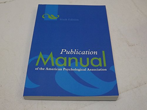 Imagen de archivo de Publication Manual of the American Psychological Association, Sixth Edition a la venta por Reliant Bookstore