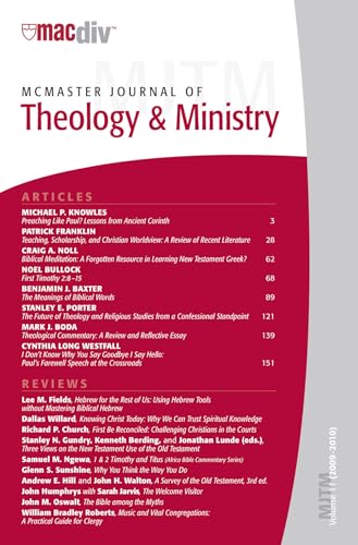 McMaster Journal of Theology and Ministry, Volume 11 (9781610971034) by Porter, Wendy