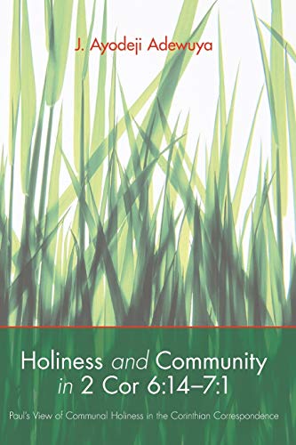 Beispielbild fr Holiness and Community in 2 Cor 6:14-7:1: Paul's View of Communal Holiness in the Corinthian Correspondence zum Verkauf von Windows Booksellers