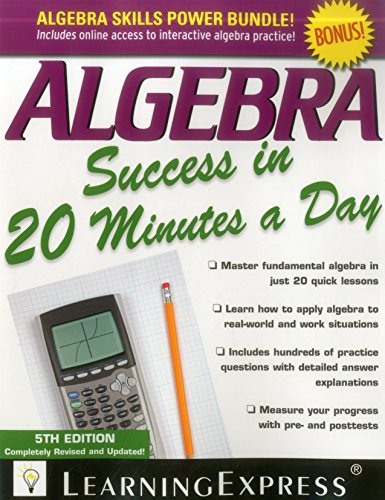 Beispielbild fr Algebra Success in 20 Minutes a Day zum Verkauf von Goodwill of Colorado