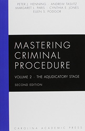 Imagen de archivo de Mastering Criminal Procedure : The Adjudicatory Stage a la venta por Better World Books: West