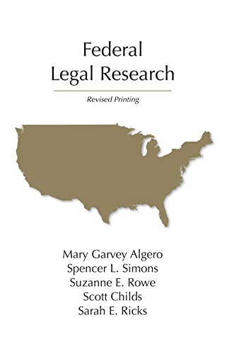Stock image for Federal Legal Research, Revised Printing (Legal Research Series) for sale by HPB-Red