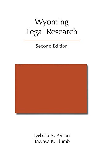 Beispielbild fr Wyoming Legal Research (Legal Research Series) zum Verkauf von BooksRun