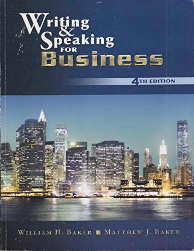 Beispielbild fr Writing and Speaking for Business zum Verkauf von ThriftBooks-Dallas