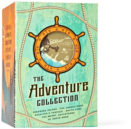 Stock image for The Adventure Collection: Treasure Island, The Jungle Book, Gulliver's Travels, White Fang, The Merry Adventures of Robin Hood (The Heirloom Collection) for sale by PAPER CAVALIER US