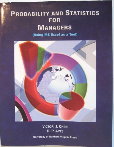 Imagen de archivo de Probability and Statistics for Managers (Using MS Excel as a Tool) a la venta por Wonder Book