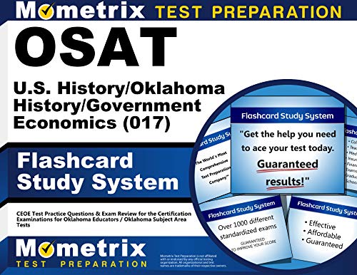 Beispielbild fr OSAT U.S. History/Oklahoma History/Government/Economics (017) Flashcard Study System: CEOE Test Practice Questions & Exam Review for the Certification . / Oklahoma Subject Area Tests (Cards) zum Verkauf von GF Books, Inc.