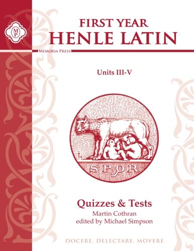 Stock image for Henle Latin I Quizzes & Final Exam (Units III-V) for sale by HPB-Red