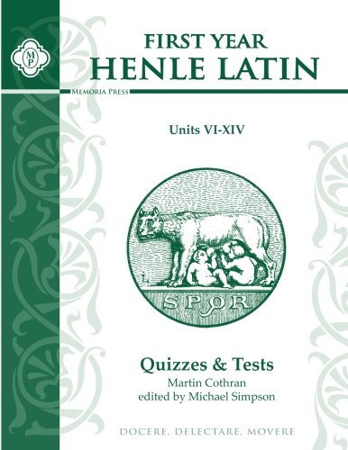 Beispielbild fr First Year Henle Latin Quizzes & Test for Units VI - XIV zum Verkauf von Greenway