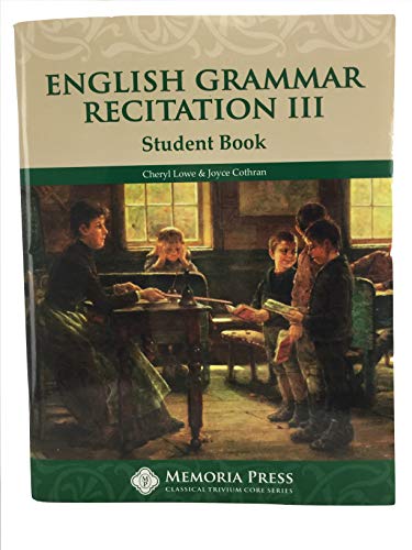 Beispielbild fr English Grammar Recitation, Workbook Three Student Book zum Verkauf von Better World Books