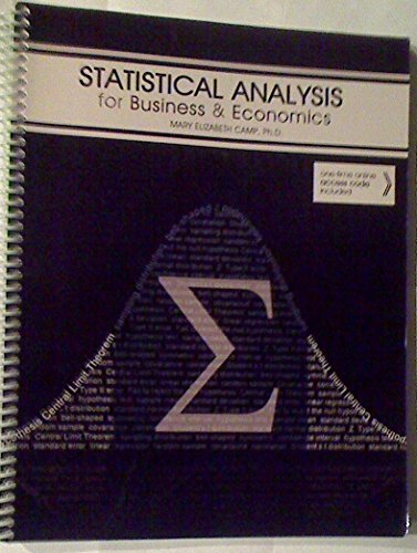 Stock image for Statistical Analysis for Business & Economics, E370 Laboratory Manual Using Microsoft Excel 2010, Indiana University for sale by Nationwide_Text