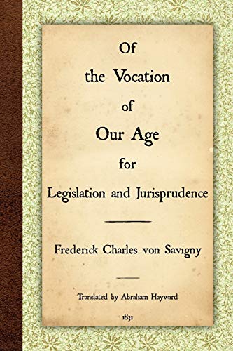 Imagen de archivo de Of the Vocation of Our Age for Legislation and Jurisprudence a la venta por GF Books, Inc.
