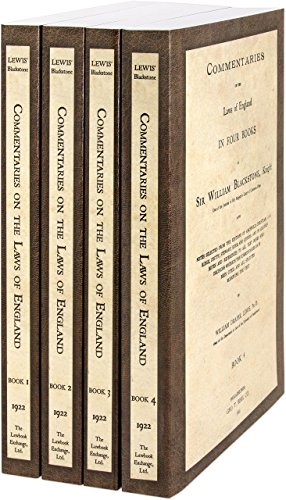 Commentaries on the Laws of England (9781616192068) by Blackstone, William