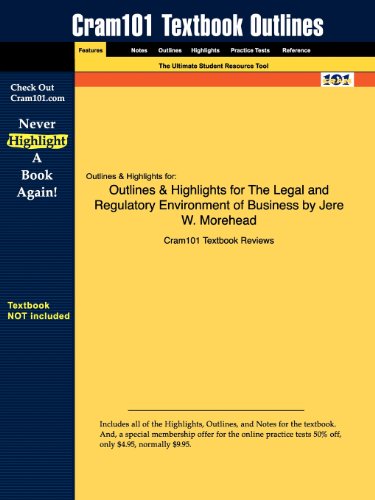 9781616544287: Outlines & Highlights for The Legal and Regulatory Environment of Business by O. Lee Reed