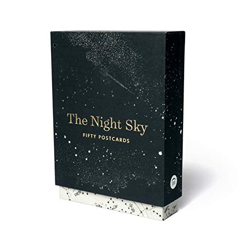 Stock image for The Night Sky: Fifty Postcards (50 designs; archival images, NASA ephemera, photographs, and more in a gold foil stamped keepsake box;): 50 Postcards for sale by Bookoutlet1