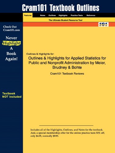 Beispielbild fr Outlines & Highlights for Applied Statistics for Public and Nonprofit Administration zum Verkauf von medimops