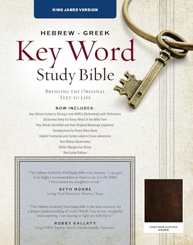 Stock image for Hebrew-Greek Key Word Study Bible: KJV Edition, Brown Genuine Goat Leather for sale by Pennywisestore