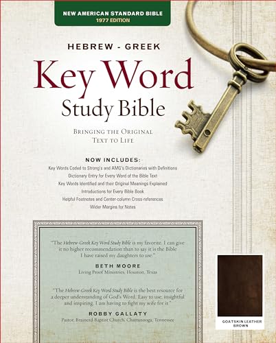 Stock image for The Hebrew-Greek Key Word Study Bible: NASB-77 Edition, Brown Genuine Goatskin for sale by GF Books, Inc.
