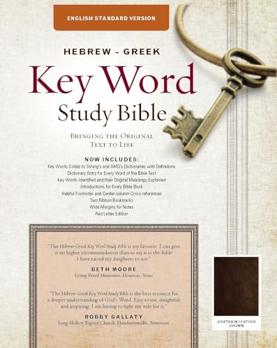 Imagen de archivo de The Hebrew-Greek Key Word Study Bible: ESV Edition, Brown Genuine Goat Leather a la venta por GF Books, Inc.