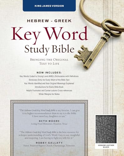 9781617159831: Hebrew-Greek Key Word Study Bible-KJV: King James Version, Black, Genuine Leather, Thumb-Indexed With Ribbon Marker (Key Word Study Bibles)