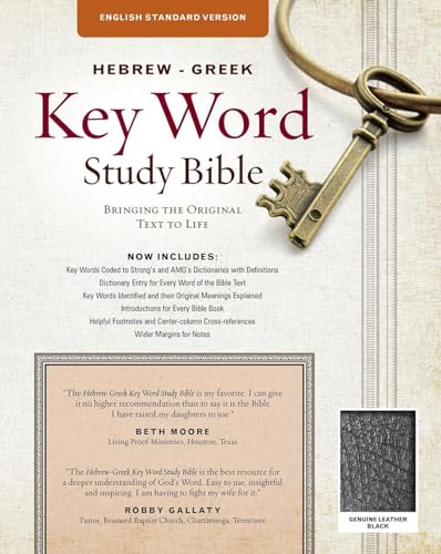 Imagen de archivo de The Hebrew-Greek Key Word Study Bible: ESV Edition, Black Genuine Leather Indexed (Key Word Study Bibles) a la venta por Half Price Books Inc.