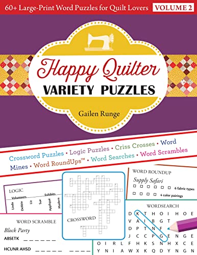 Beispielbild fr Happy Quilter Variety Puzzles: 60+ Large-print Word Puzzles for Quilt Lovers (2) zum Verkauf von BooksRun