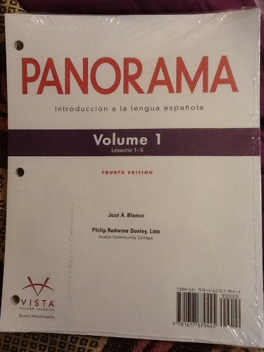 Stock image for Panorama Fourth Edition: Introduccion a La Lengua Espanola Volume 1 for sale by HPB-Red