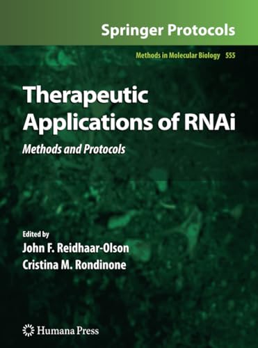 Beispielbild fr Therapeutic Applications of RNAi: Methods and Protocols (Methods in Molecular Biology) zum Verkauf von Revaluation Books