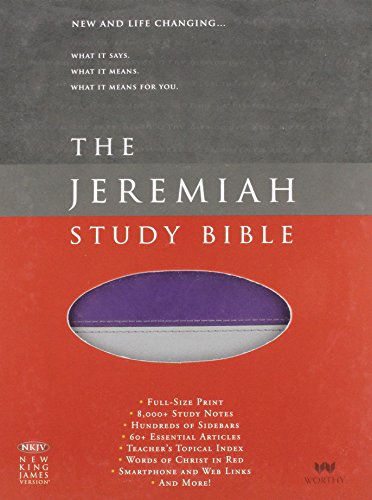 9781617954139: Holy Bible: The Jeremiah Study Bible, New King James Version, Gray/Purple Leatherluxe With Thumb Index; What It Says. What It Means. What It Means for You.