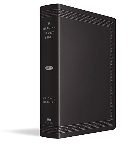 Beispielbild fr The Jeremiah Study Bible, NKJV Large Print Edition, Black LeatherLuxe w/thumb index: What It Says. What It Means. What It Means for You. zum Verkauf von HappyReader