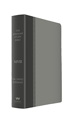 Imagen de archivo de The Jeremiah Study Bible, NIV: (Gray w/ burnished edges) Leatherluxe® w/Thumb Index: What It Says. What It Means. What It Means for You. a la venta por Books From California