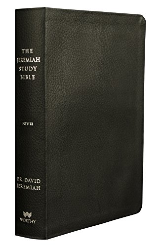 Stock image for The Jeremiah Study Bible, NIV: (Black w/ burnished edges) Leatherluxe with Thumb Index: What It Says. What It Means. What It Means for You. for sale by Bookoutlet1
